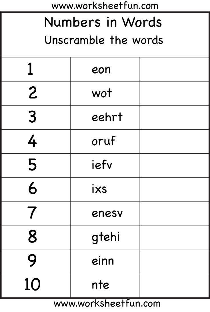Numbers In Words Worksheet FREE Printable Worksheets