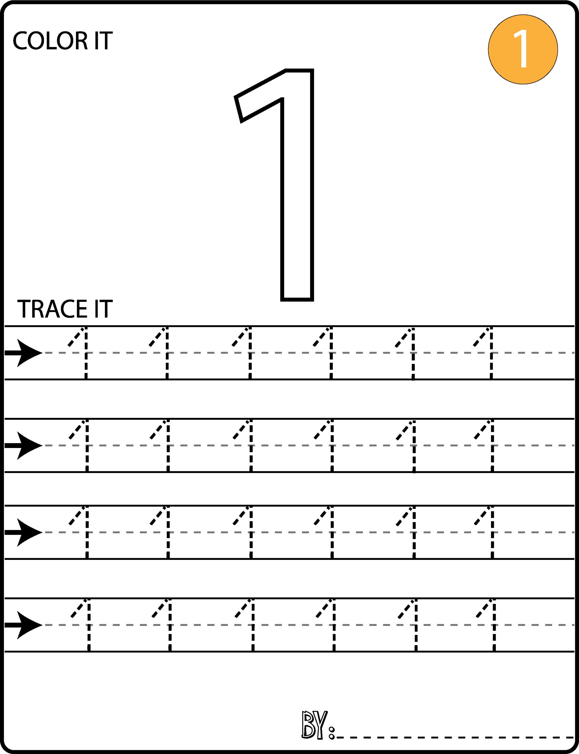 numbers tracing worksheet