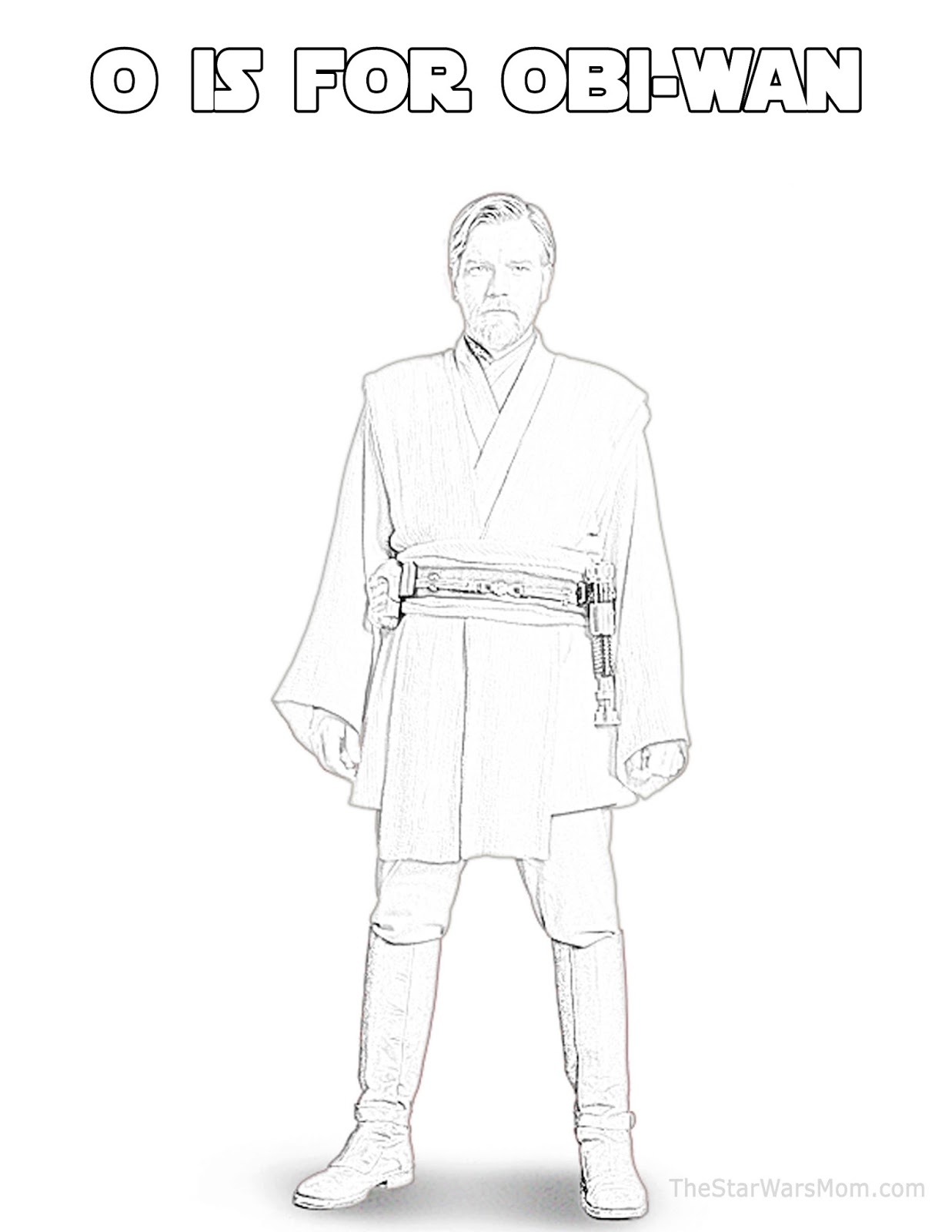 O Is For Obi Wan Kenobi Star Wars Alphabet Coloring Page The Star Wars Mom Parties Recipes Crafts And Printables