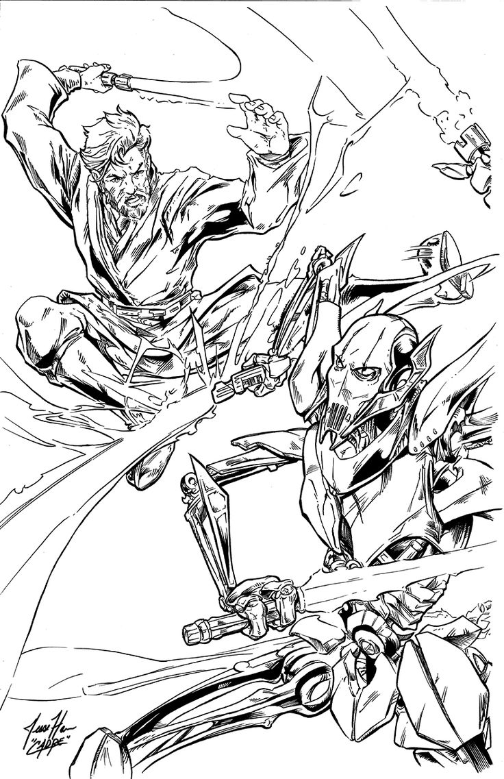 Obi Wan Vs General Grievous STAR WARS Orig Inks By Cadre deviantart On DeviantArt