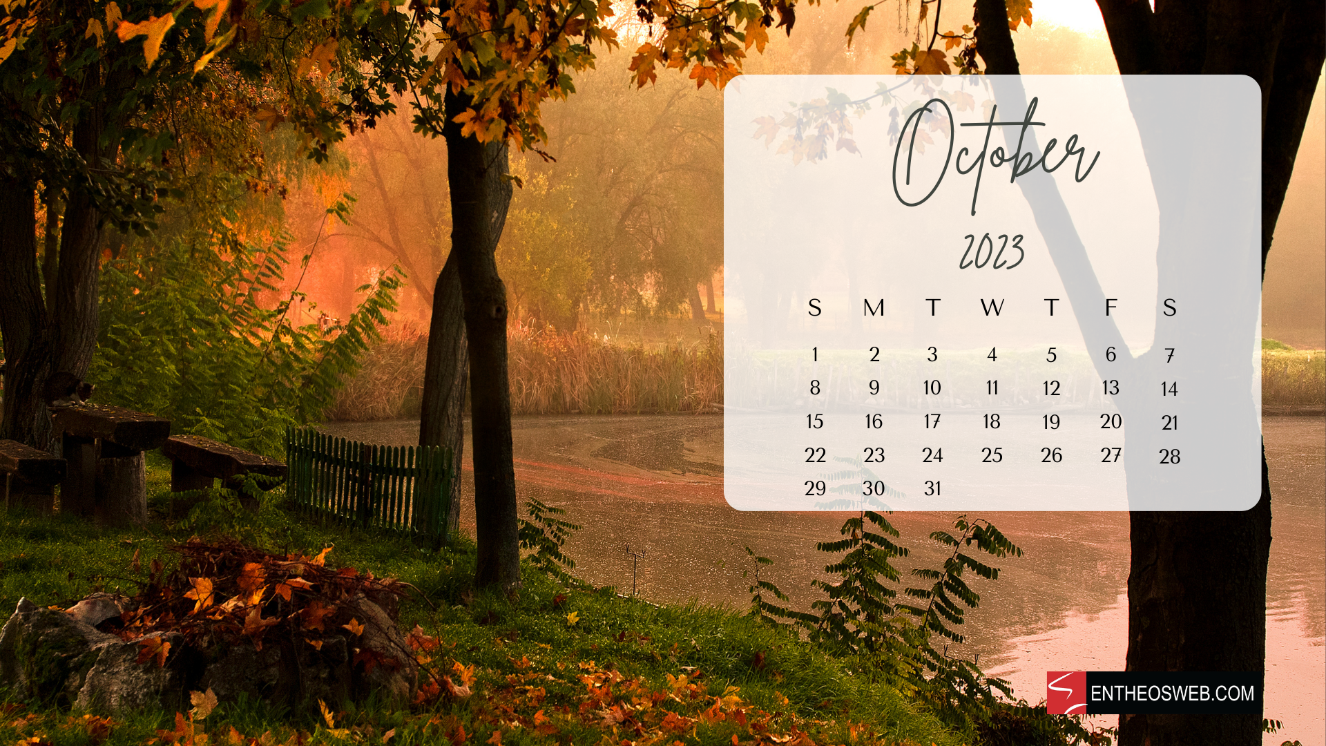 October Calendar Desktop Wallpaper Backgrounds EntheosWeb