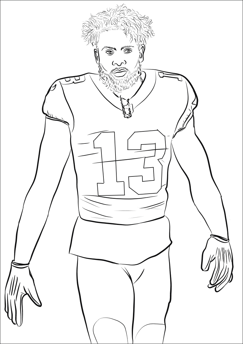 Odell Beckham Jr Coloring Page Free Printable