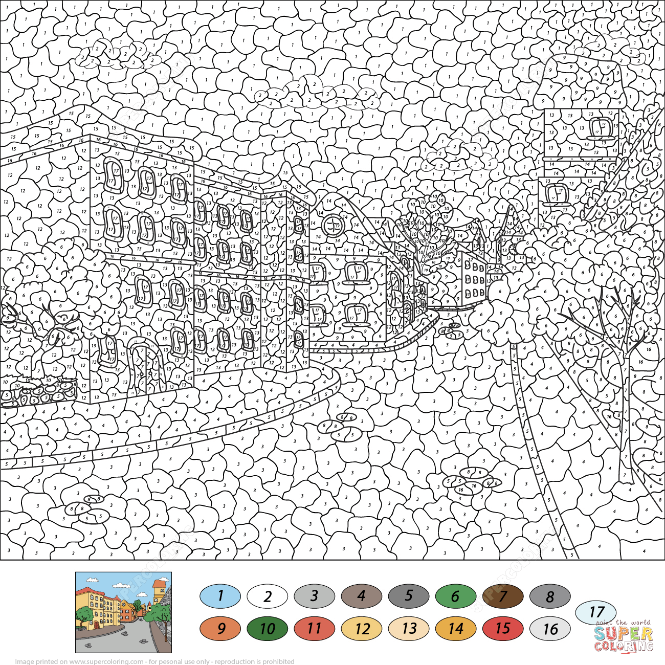 hard color by number printable