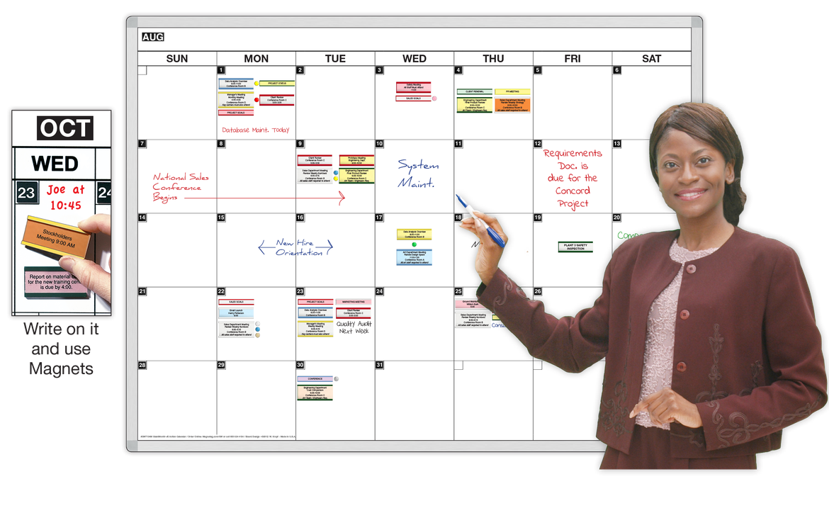 One Month Magnetic Dry Erase Calendar Large Whiteboard