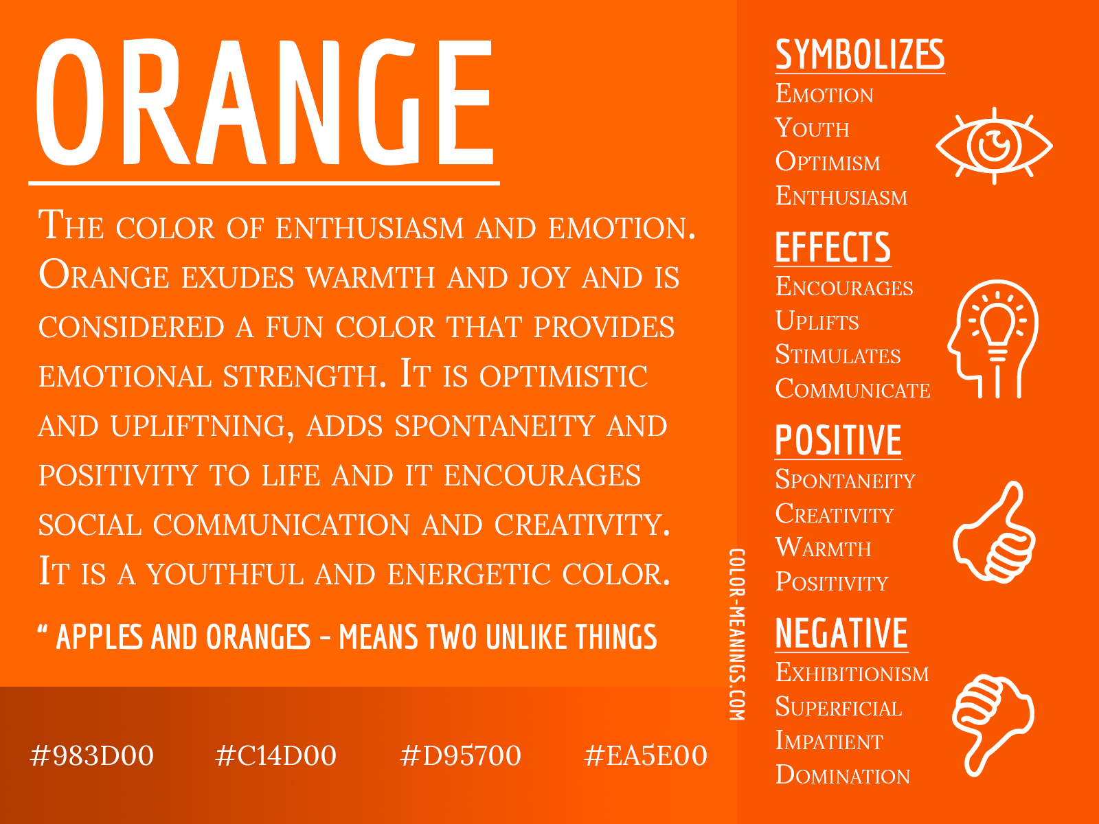 Orange Color Meaning Symbolism Of Enthusiasm Emotion Optimism And Youth Color Meanings