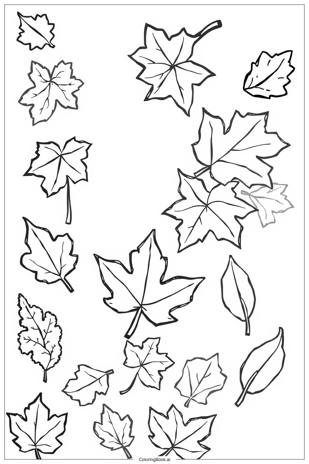 hojas de otoño para colorear