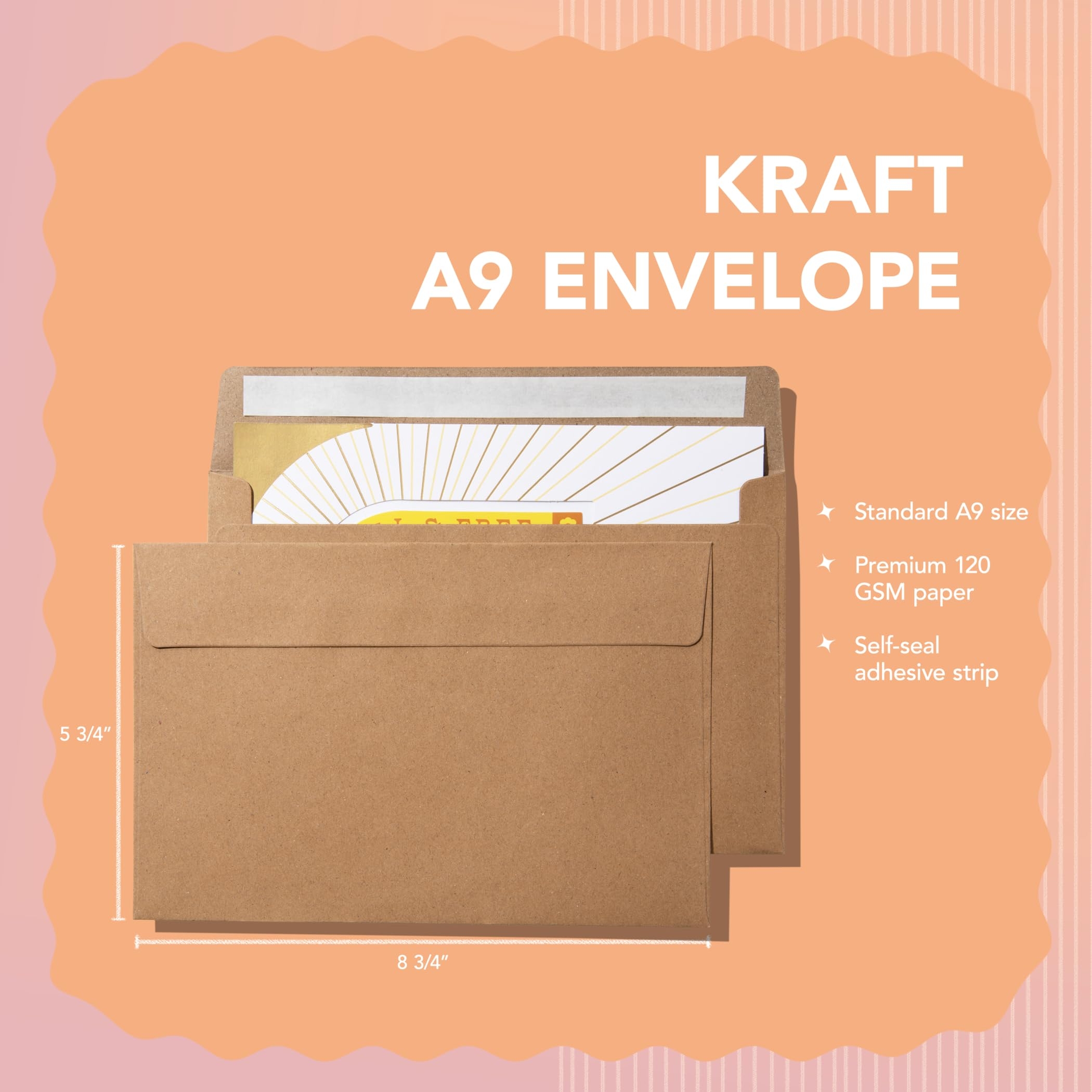 Pack It Chic 5 5 X 8 5 Envelopes 110 Count Kraft A9 Peel and Stick Envelopes For Photos Letters Invitations Weddings Announcements And Holidays 5 3 4 X 8 3 4 Amazon ca Office Products