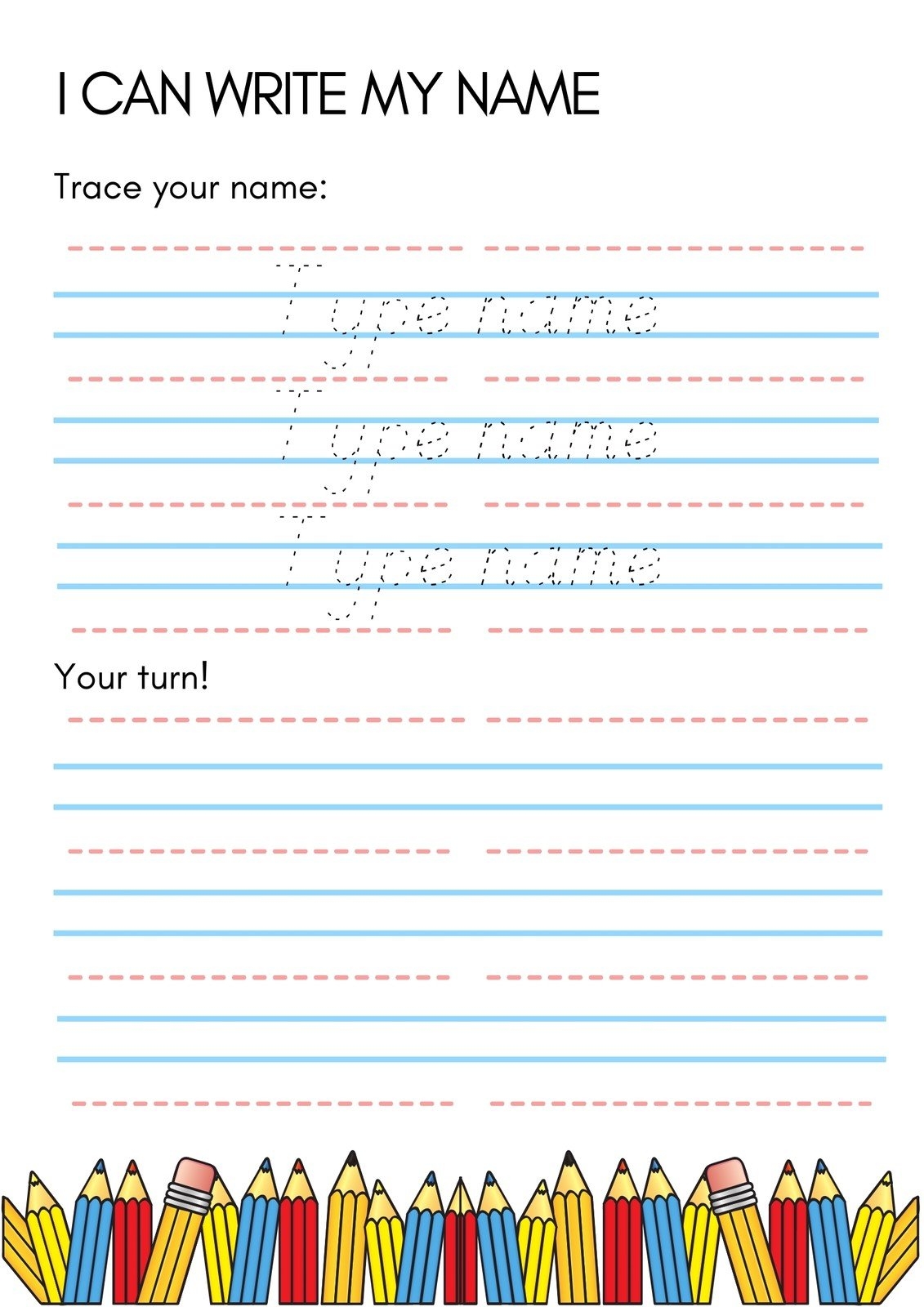 write your name worksheet