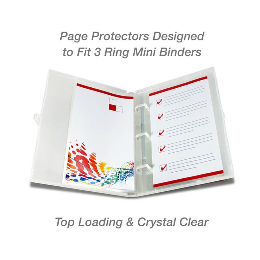 Page Protector Holds 5 X 8 5 Sheets Pack Of 100 Fits UniKeep Mini Binder UniKeep