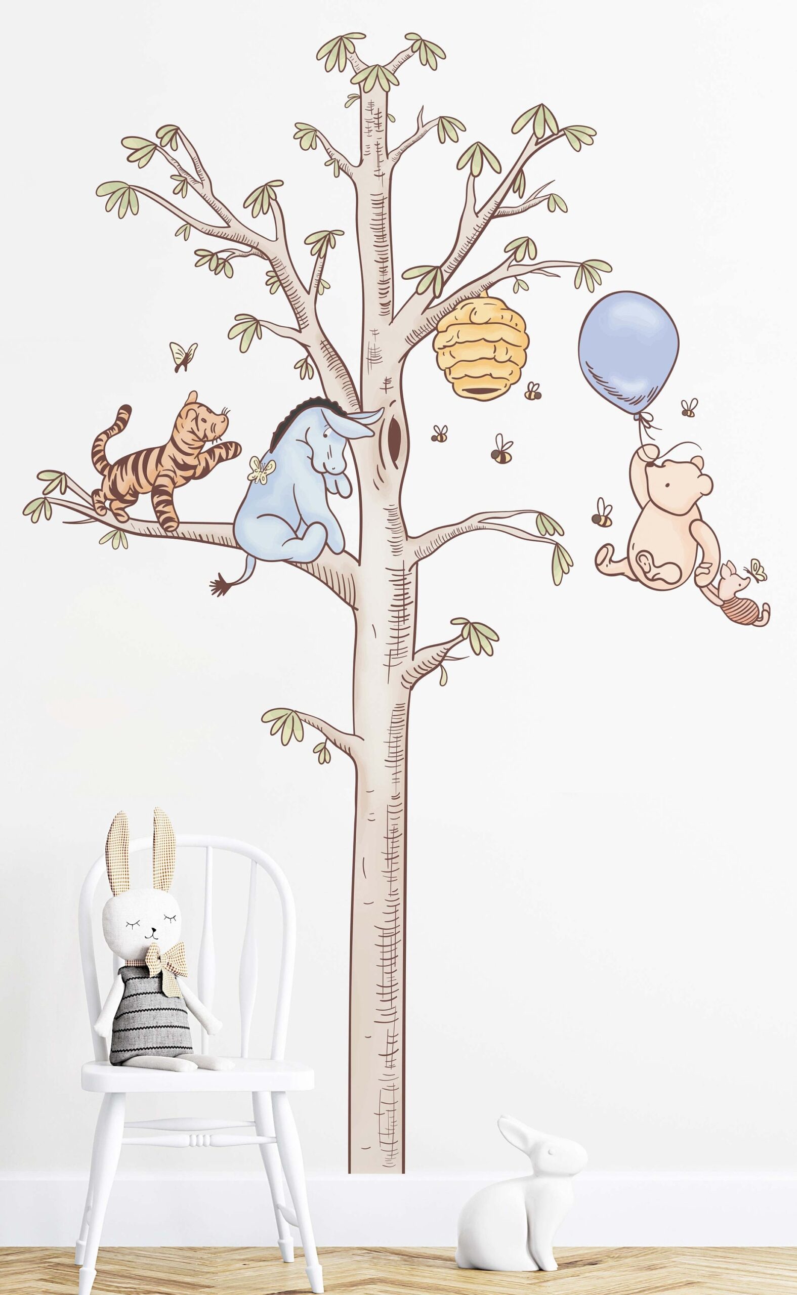 Pastel Color Classic Winnie The Pooh Wall Decal Tigger Eeyore Tree Disney Wall Sticker Wall Art Wallpaper Baby Nursery Kids Room Decor Etsy