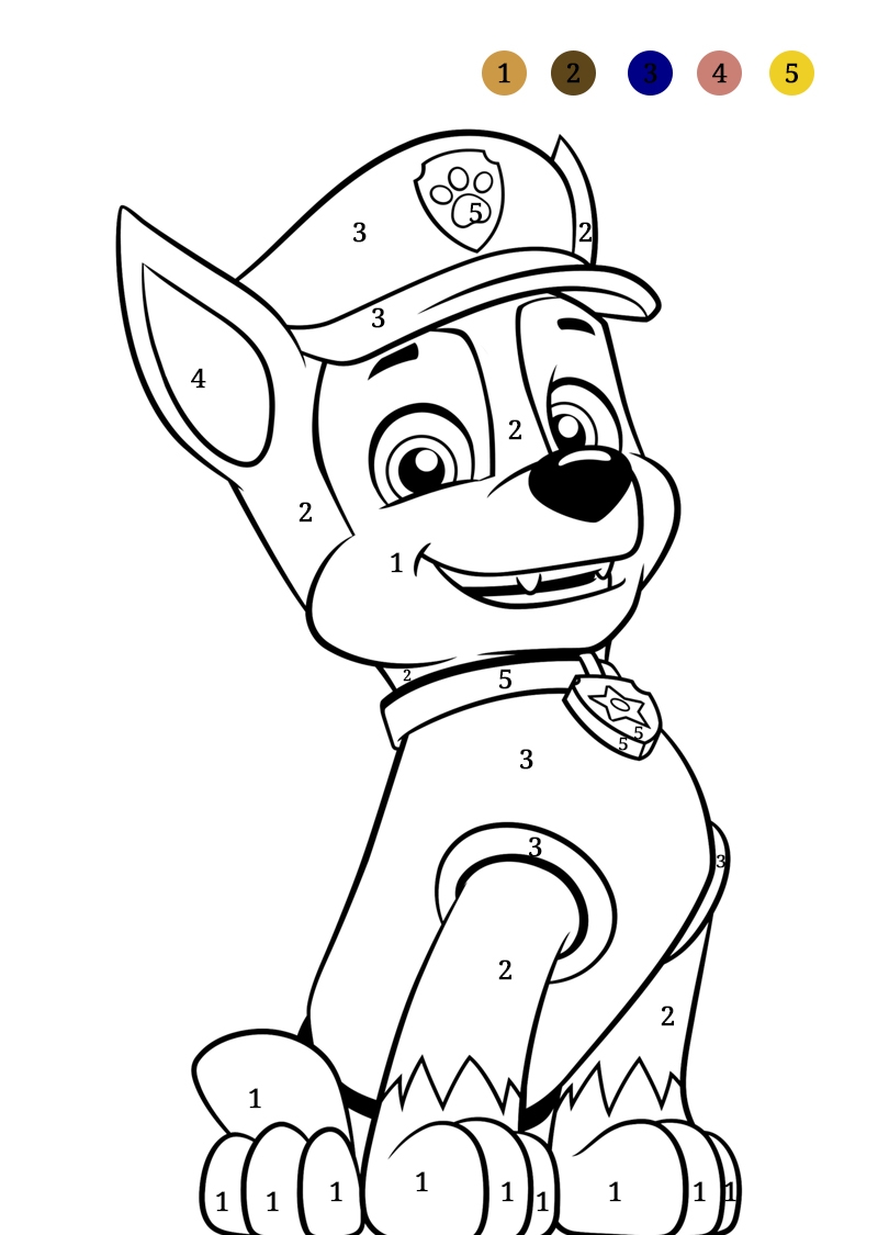Paw Patrol Color By Number
