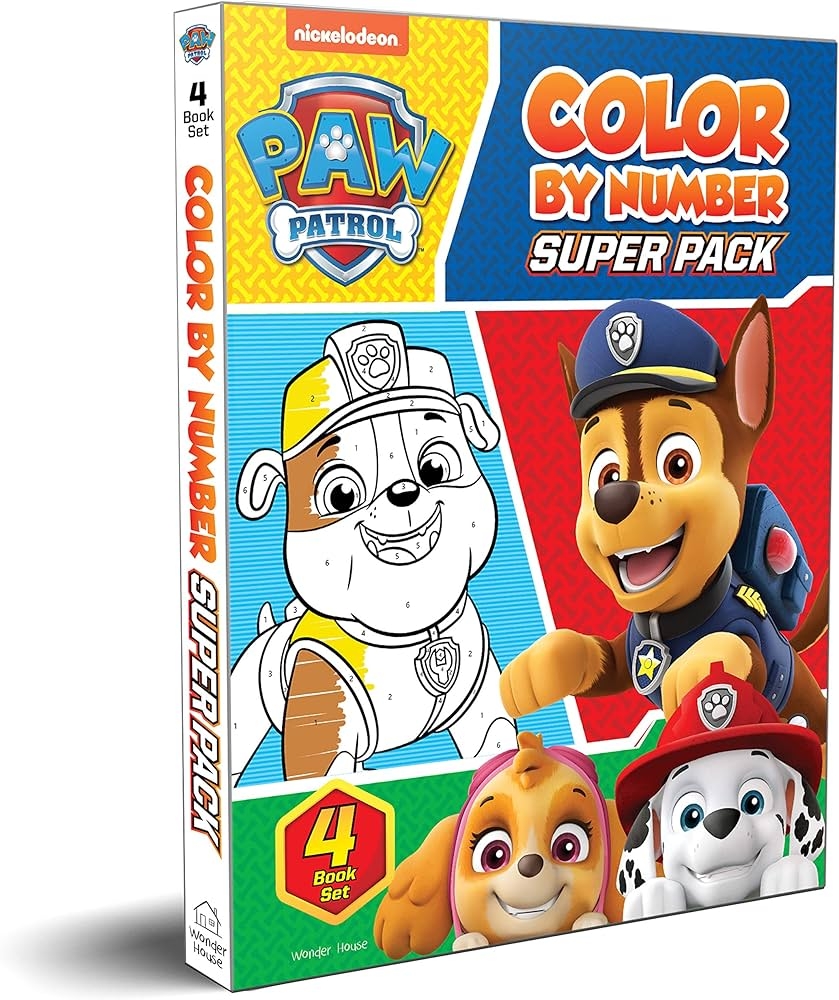 Paw Patrol Color By Number Super Pack Set Of 4 Coloring Books For Kids Wonder House Books 9789389717600 Amazon Books