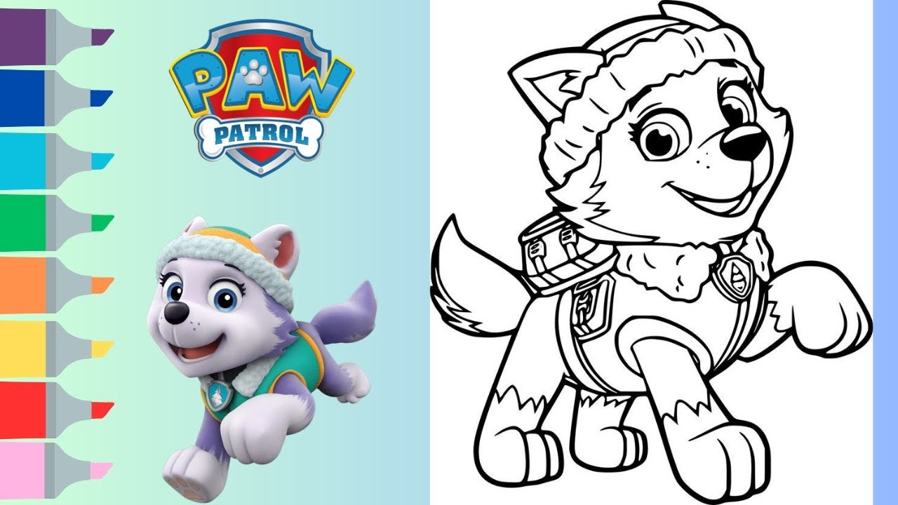 Paw Patrol Coloring Book Page Paw Patrol Everest Coloring Page YouTube