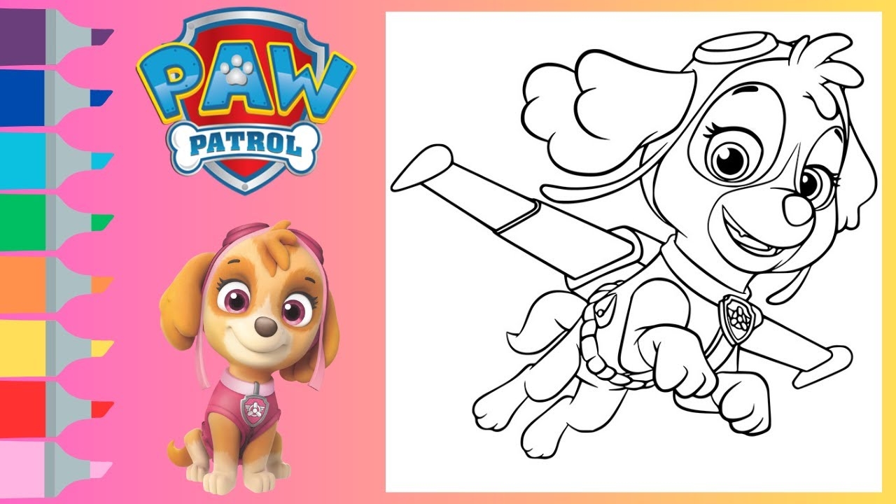 paw patrol skye color page