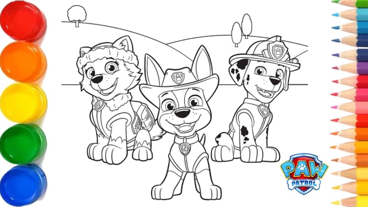 paw patrol tracker coloring pages