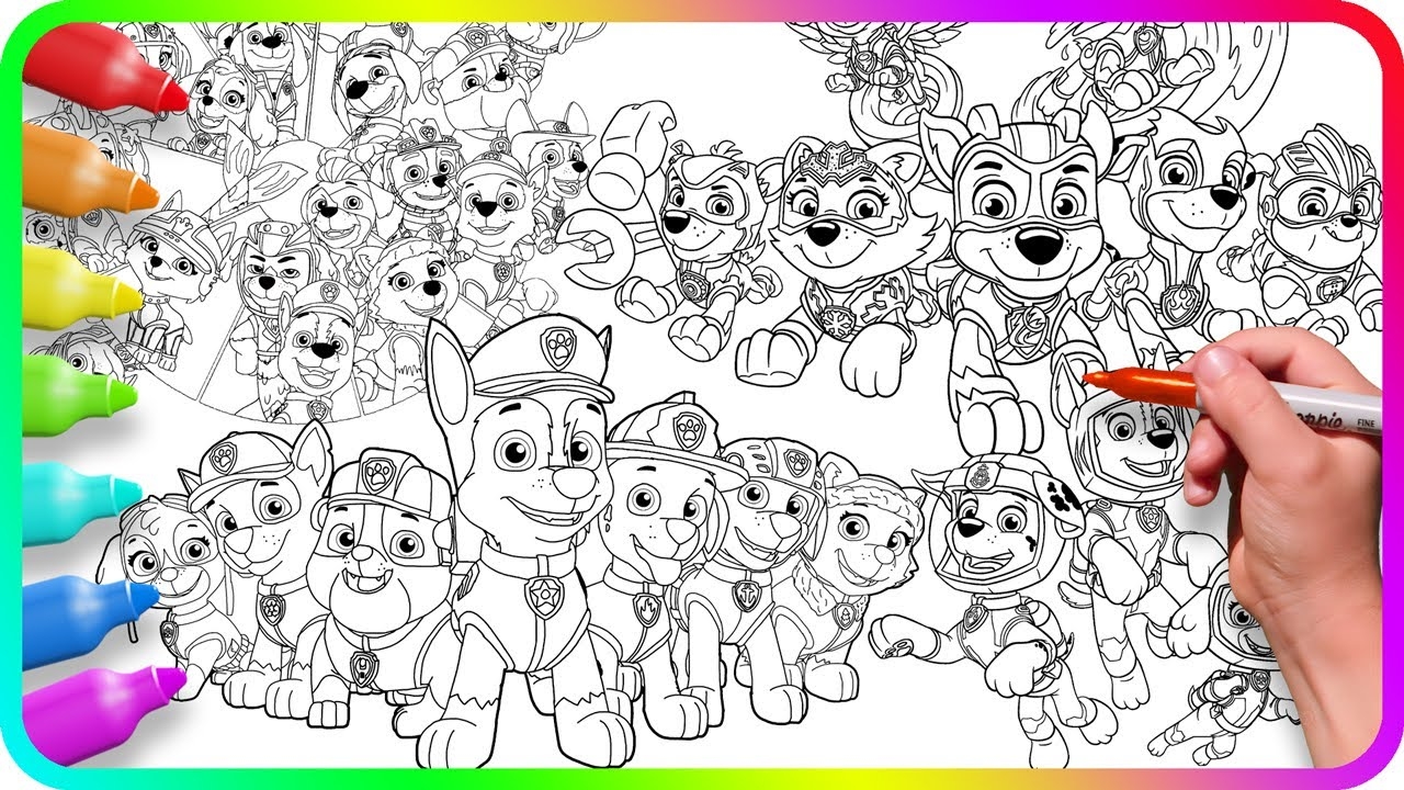 rubble and crew coloring page