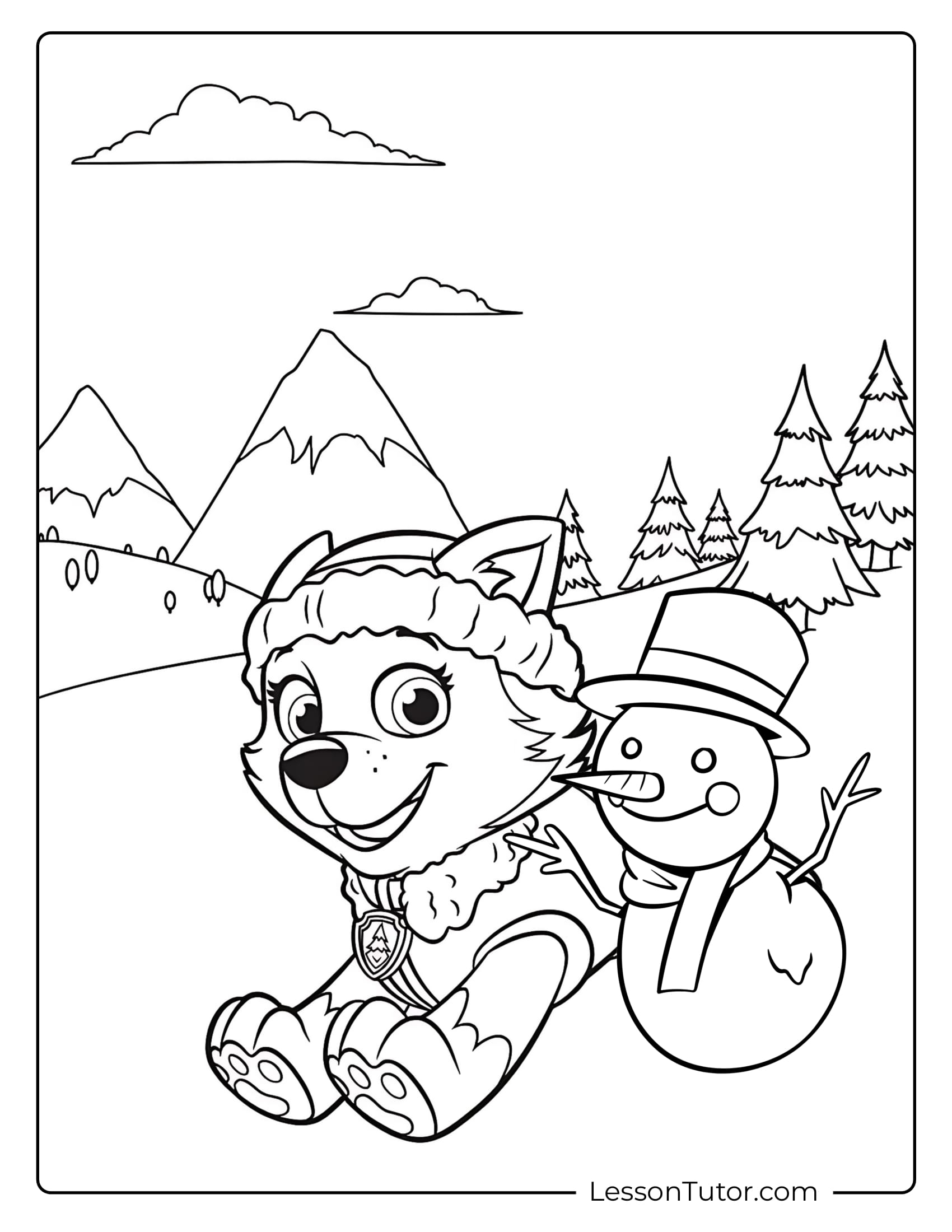 Paw Patrol Everest Coloring Pages Lesson Tutor