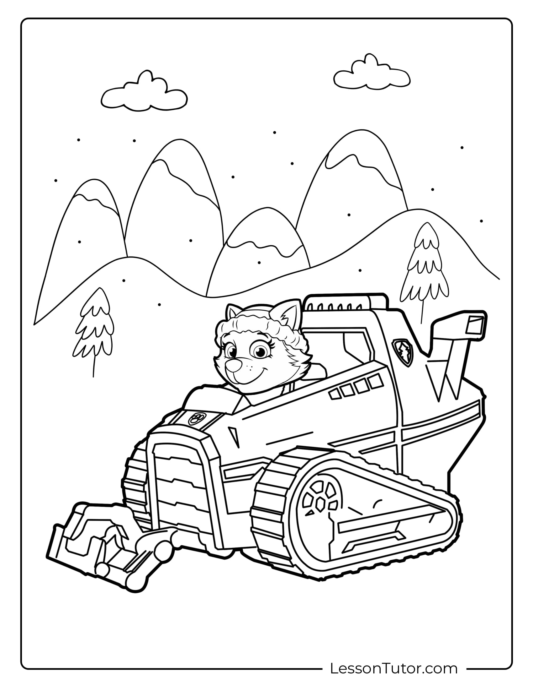 Paw Patrol Everest Coloring Pages Lesson Tutor
