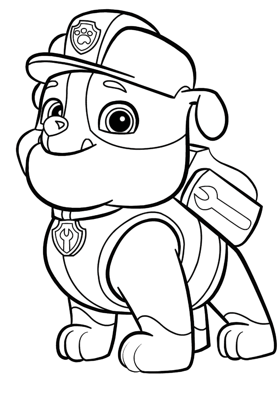 Paw Patrol Rubble Coloring Page Free Printable