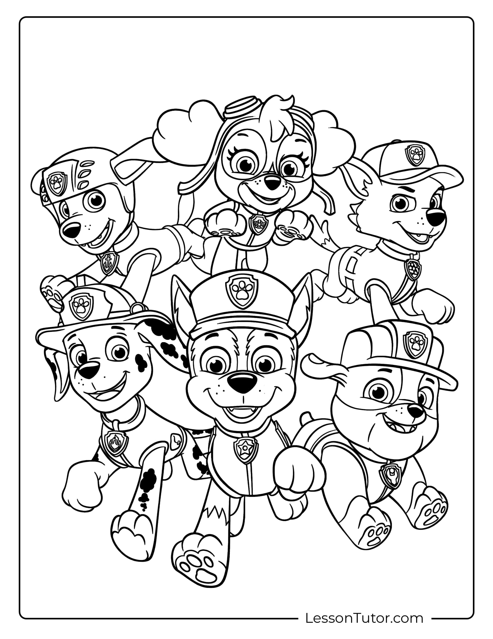 paw patrol rubble coloring page