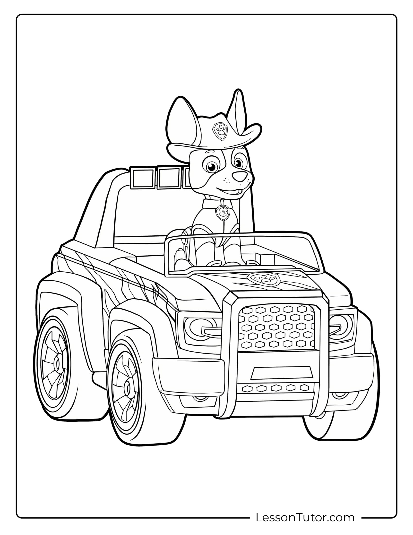 Paw Patrol Tracker Coloring Pages Lesson Tutor