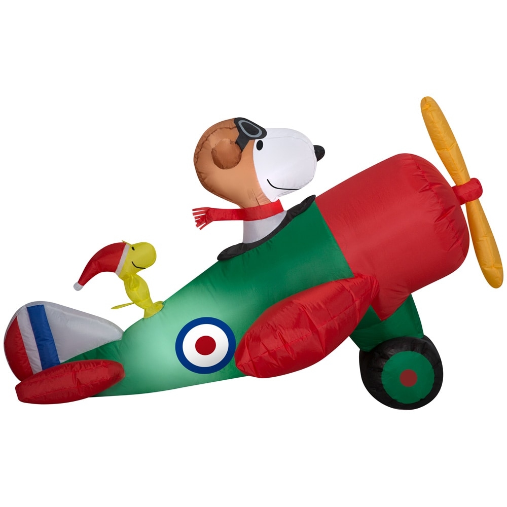 Peanuts 2 49 ft Lighted Peanuts Worldwide Snoopy Christmas Inflatable At Lowes