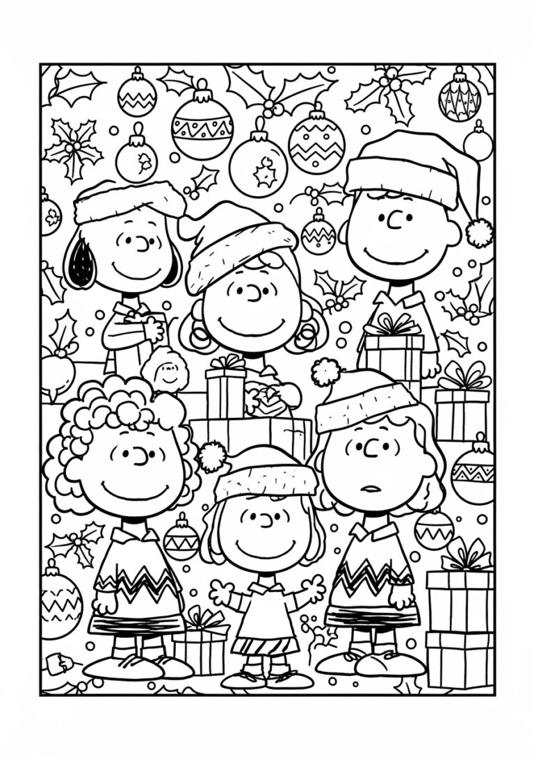 Peanuts Christmas Coloring Page For Holiday Fun 