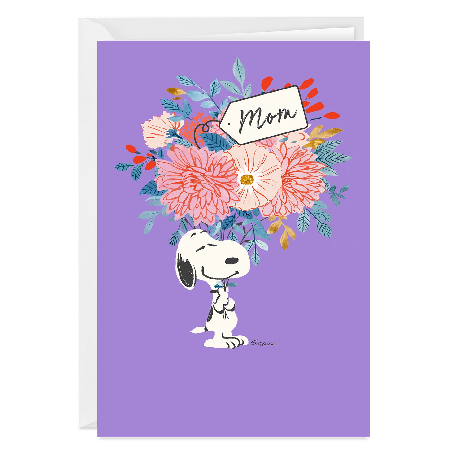 Peanuts Snoopy Flower Bouquet Custom Mother s Day Card Greeting Cards Hallmark