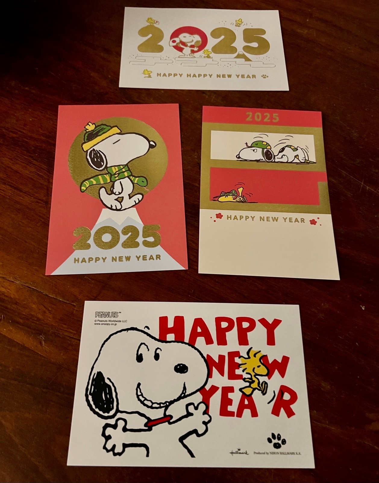 Peanuts Snoopy New Year 2025 Postcards Set Of 4