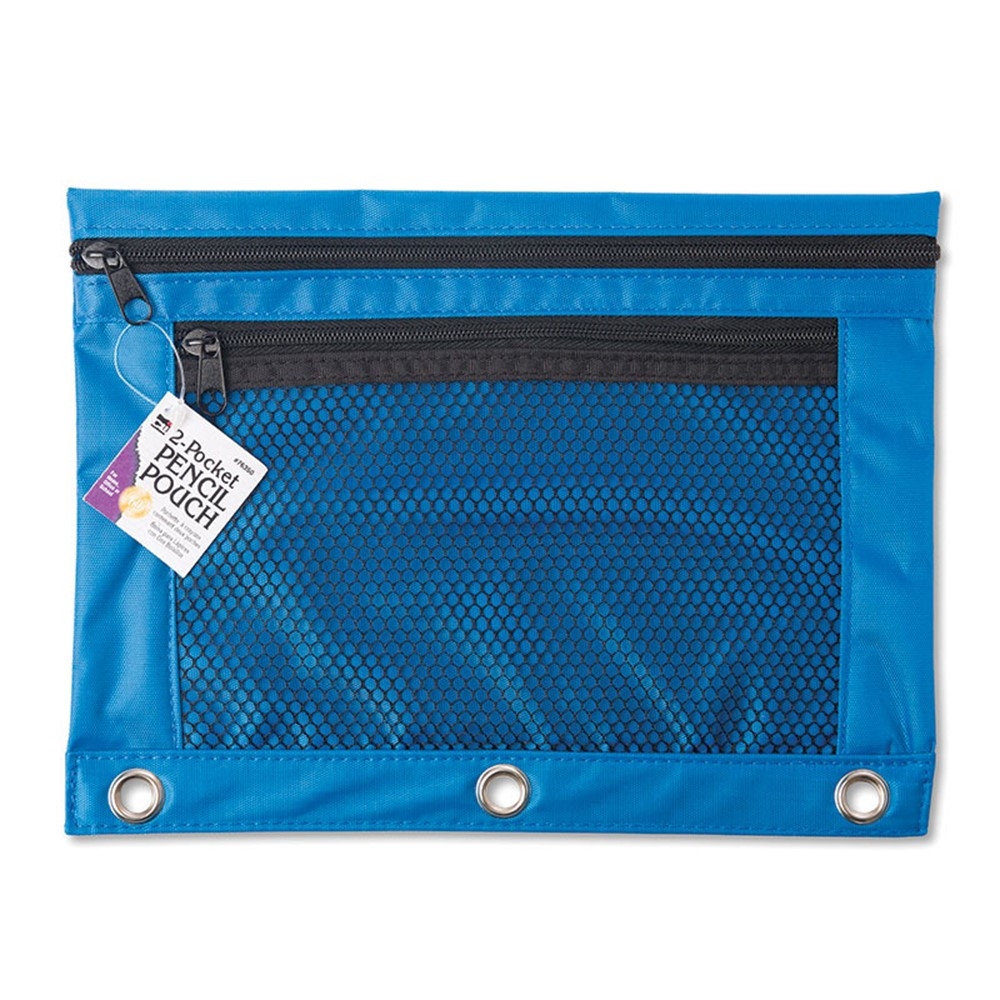 Pencil Pouch For Binder With 2 Pockets Front Mesh Pocket Assorted Colors CHL76350ST Charles Leonard Pencils Accessories