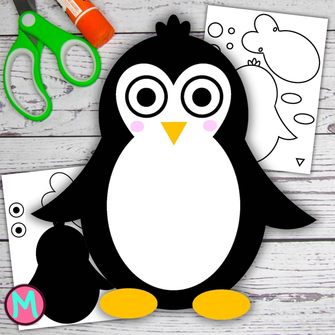 Penguin Craft Template DIY Paper Craft For Toddlers PDF Etsy Denmark