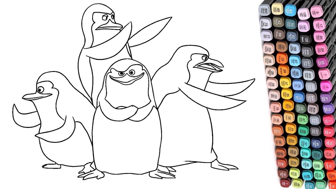 Penguins Of Madagascar Coloring Pages YouTube