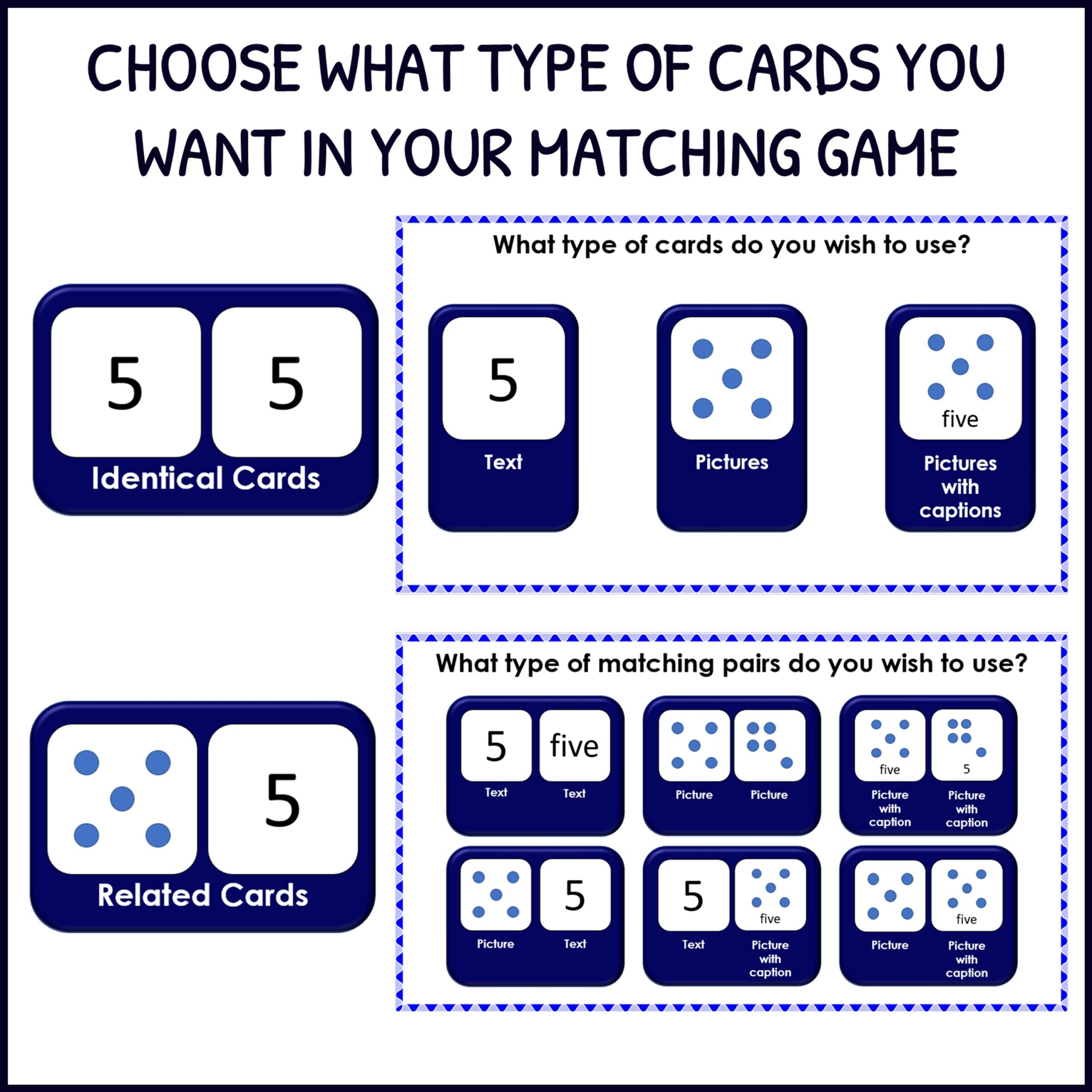 Personal Use Matching Game Generator Concentration For PC And Mac Made By Teachers