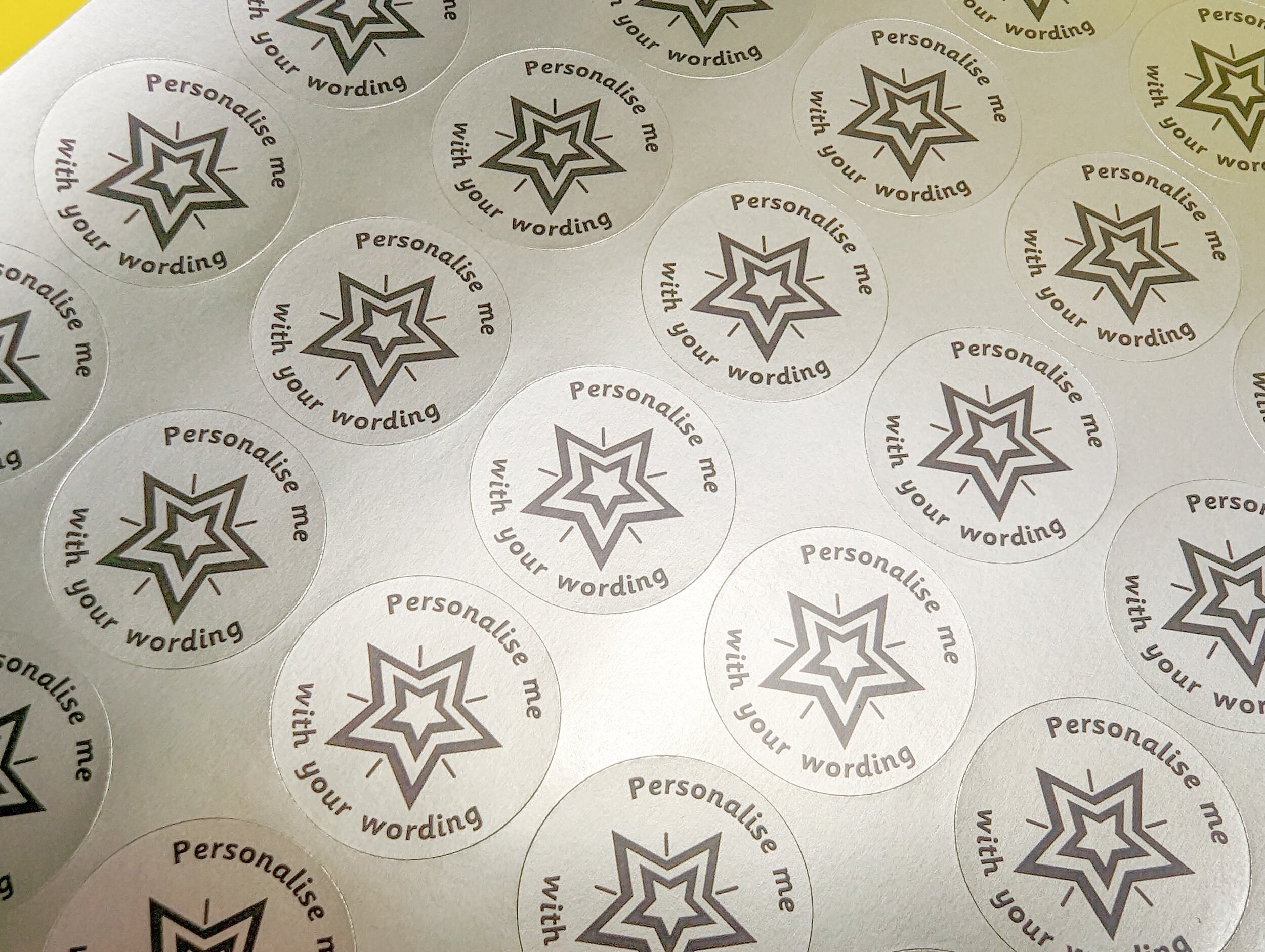 Personalised Metallic Silver Star Stickers 37mm 105 Pack Etsy