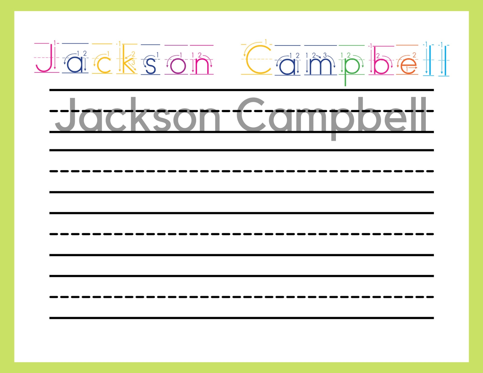 practice writing name worksheets