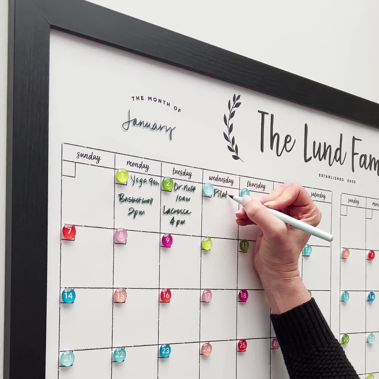 Personalized Dry Erase Wall Calendar With Custom To Do List And Notes Organization Sections Large Whiteboard Calendar 2 Months 24175 Etsy