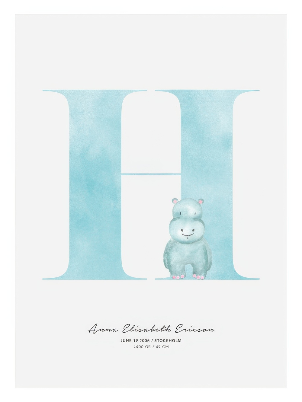 Personalized Kids Letter H Print Nursery Poster Desenio
