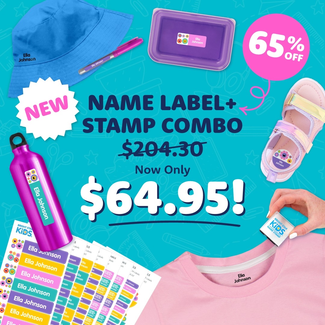 Personalized Name Labels Bright Star Kids Labels USA School Labels