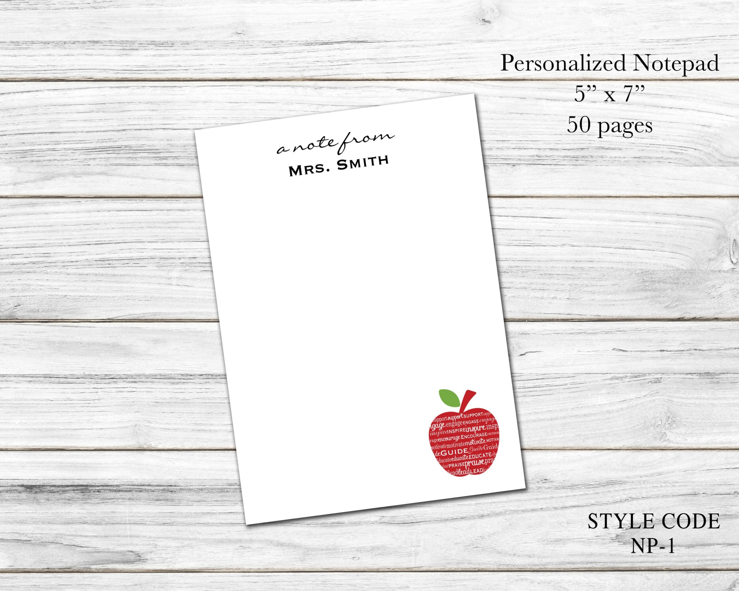 Personalized Notepads Teacher Notepads Custom Notepads Week At A Glance Notepads Writing Gifts Etsy