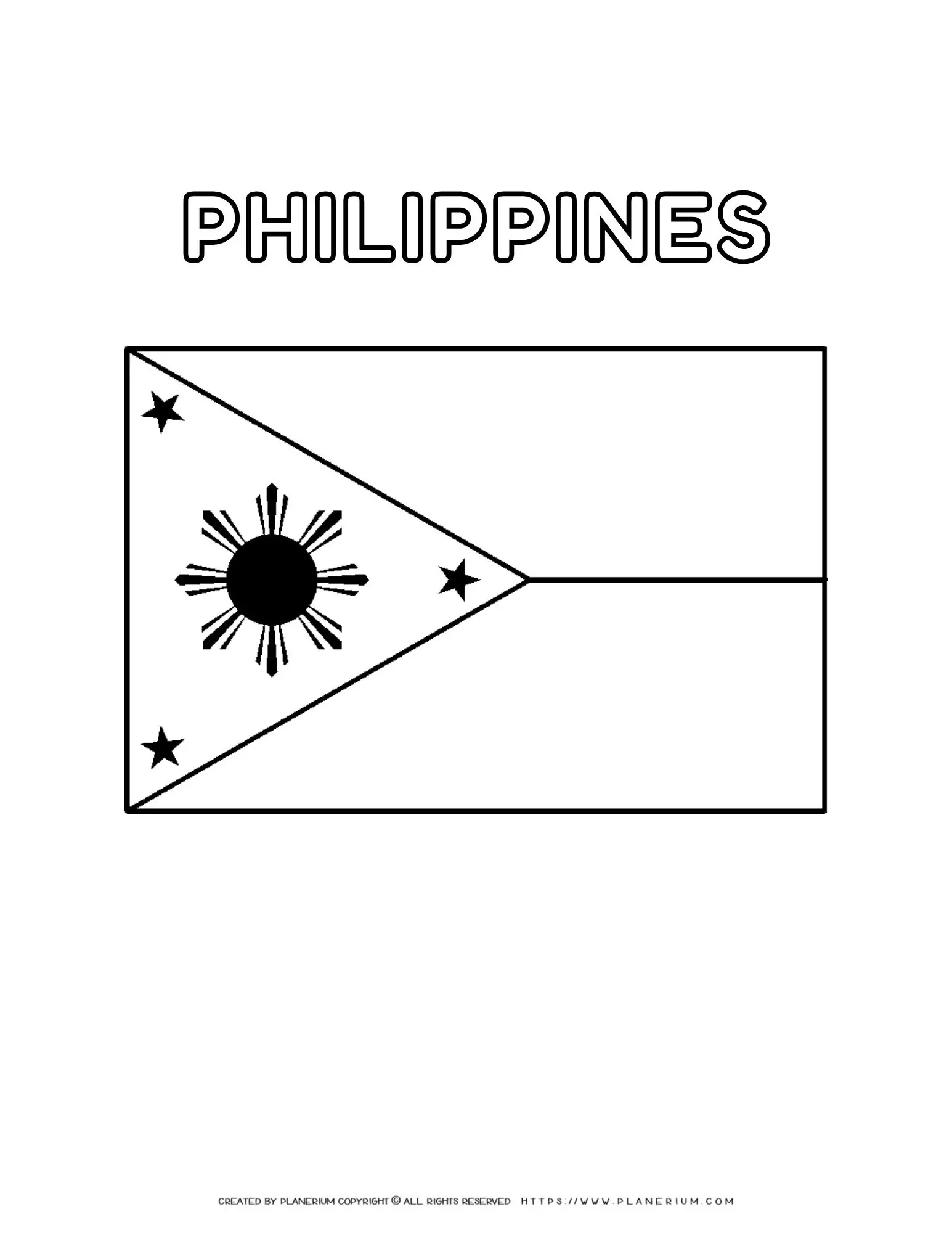 Philippines Flag Coloring Page Free Printable