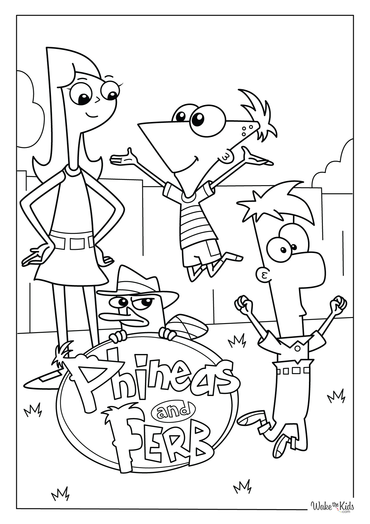 phineas and ferb coloring pictures