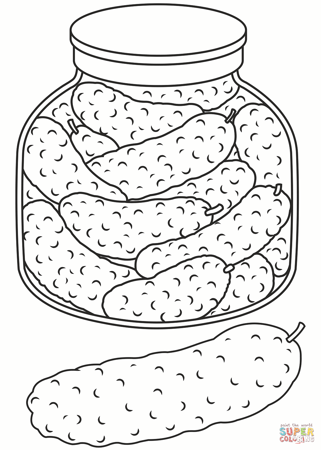 coloring page of a pickle
