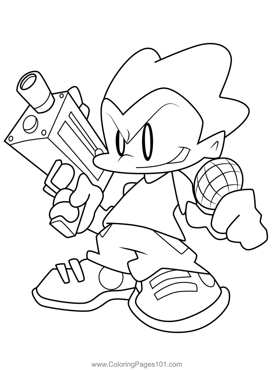 Pico Friday Night Funkin Coloring Page