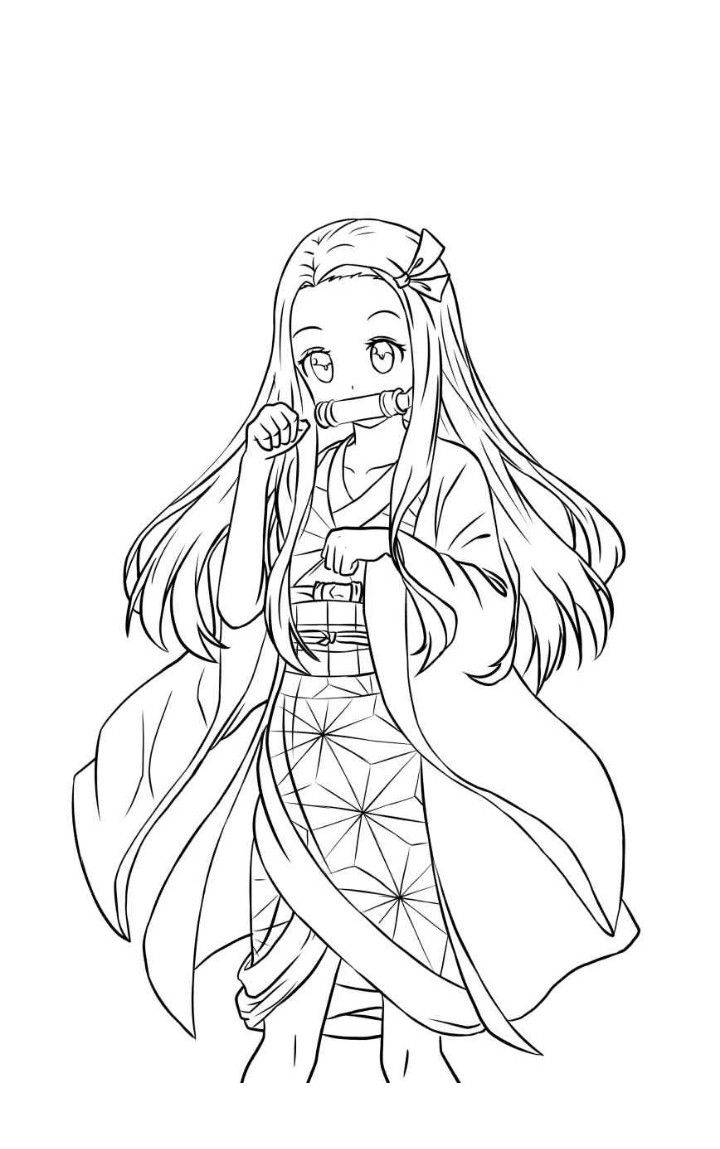 demon slayer coloring pages nezuko