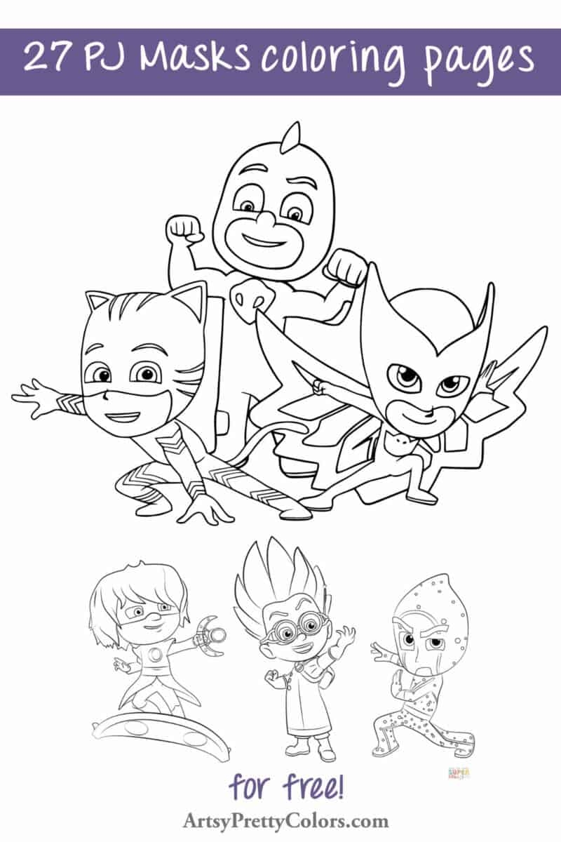 PJ Masks Coloring Pages Artsy Pretty Colors