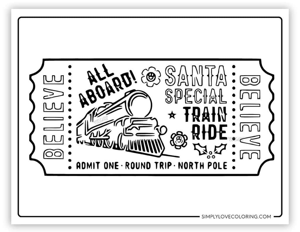 Polar Express Coloring Pages Free PDF Printables Simply Love Coloring