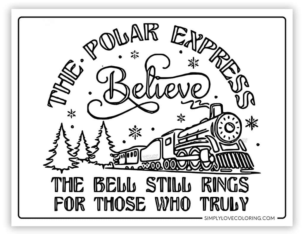 Polar Express Coloring Pages Free PDF Printables Simply Love Coloring