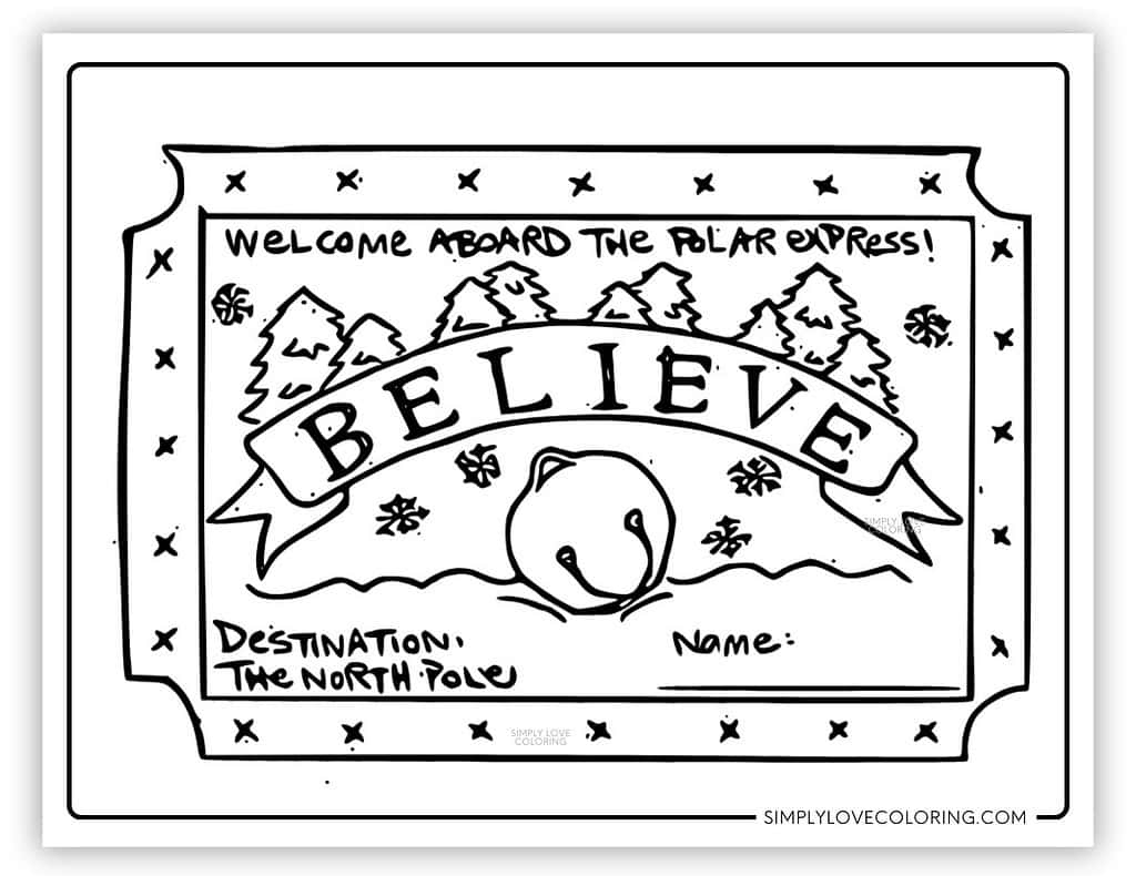 Polar Express Coloring Pages Free PDF Printables Simply Love Coloring