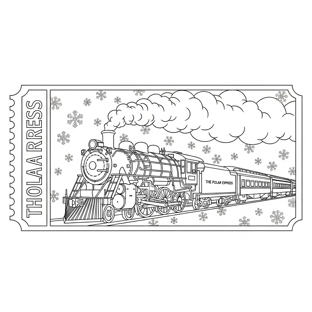 Polar Express Movie Ticket Coloring app