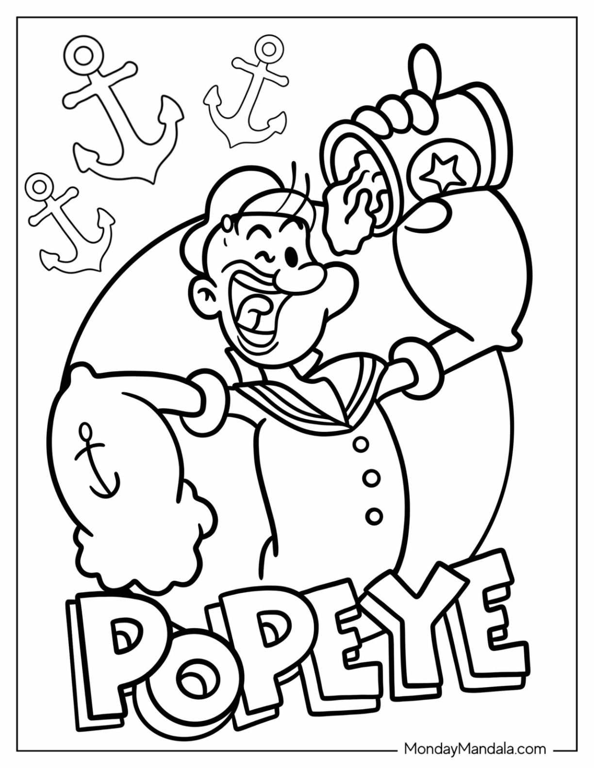 popeye the sailor coloring pages